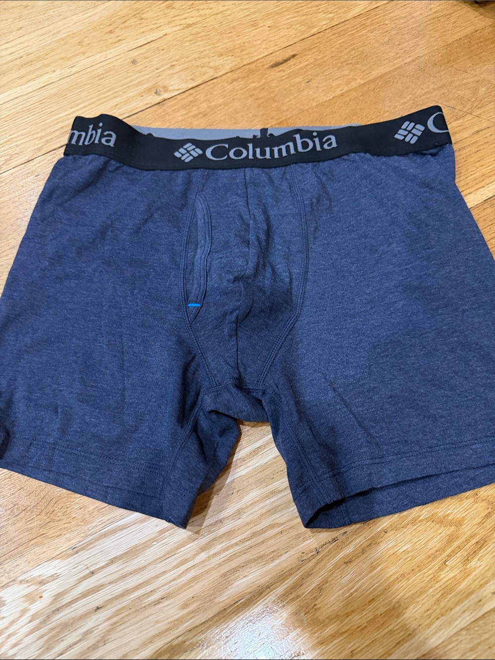 Columbia Men's Dark Blue Logo Waistband Boxer Briefs.Cotton